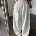 【PREORDER】High-waisted drawstring wide-leg trousers